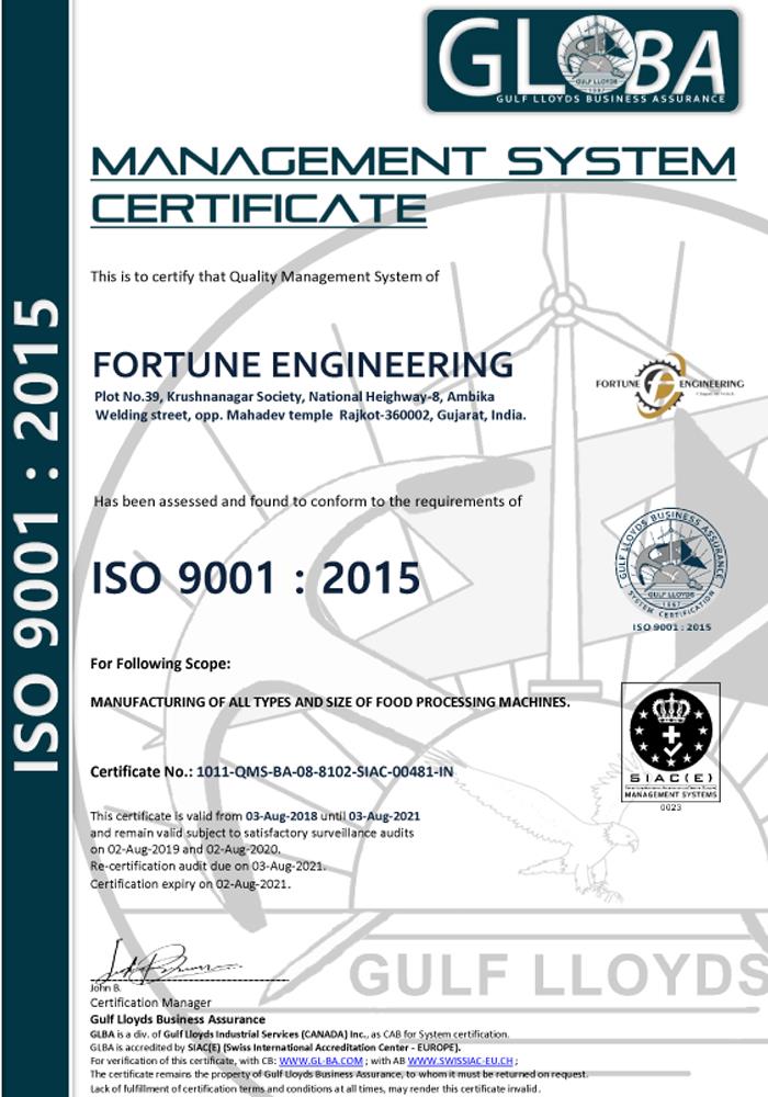 ISO Certificate